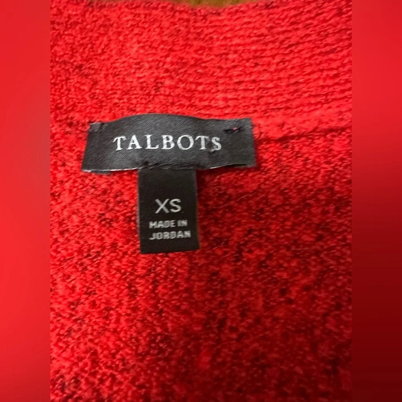 Talbots Jewel Button Cardigan Sweater Red Pockets Lightweight Stretch Size XS - Picture 8 of 8